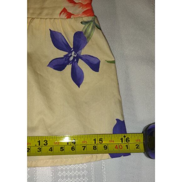 Express Yellow Crop Halter Top Sz XS Tropical Floral NEW NWT 100% Cotton Hawaii - Picture 12 of 13